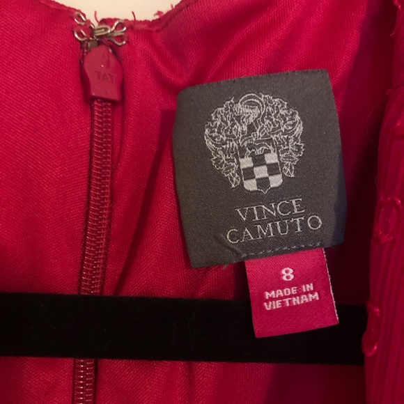 Vince Camuto Clip Dot Illusion Midi Wrap Dress - Size 8 - Color Raspberry - Picture 5 of 6